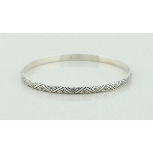 Sterling Silver Bangle Bracelet 8" inch Round 2 5/8" inch Diameter